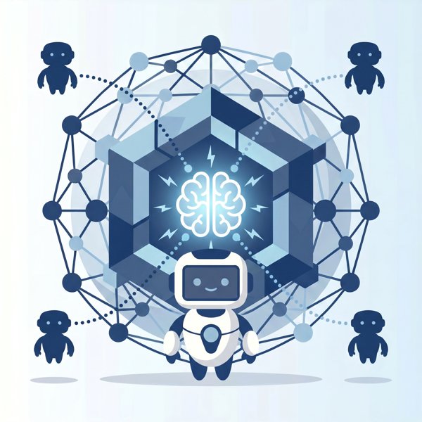 Robot guarding a vault holding a model core while copy-bots try to siphon it