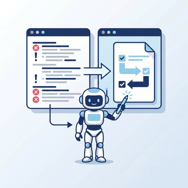Robot reading error logs and generating a step-by-step repair guide