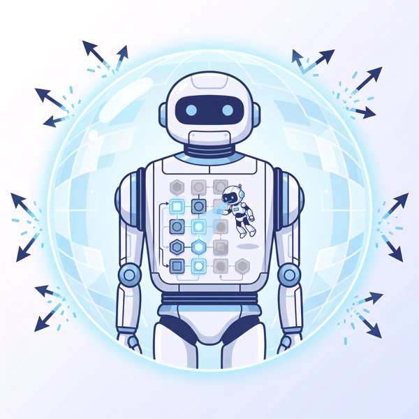 Robot with impenetrable shield deflecting many tiny arrows